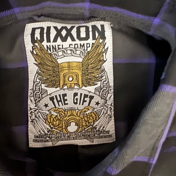 DIXXON Womens Black and Purple Plaid Long Sleeve Shirt - Picture 3 of 3